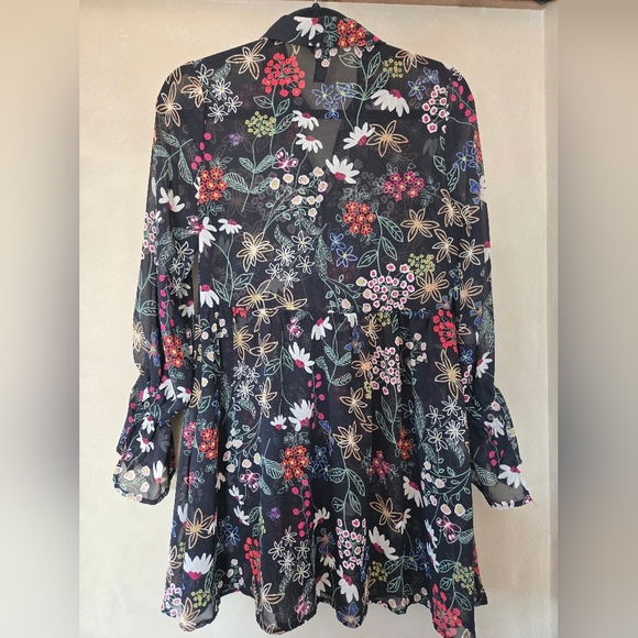 Forever 21 | Floral Semi-Sheer Dress, Size S - Picture 2 of 8